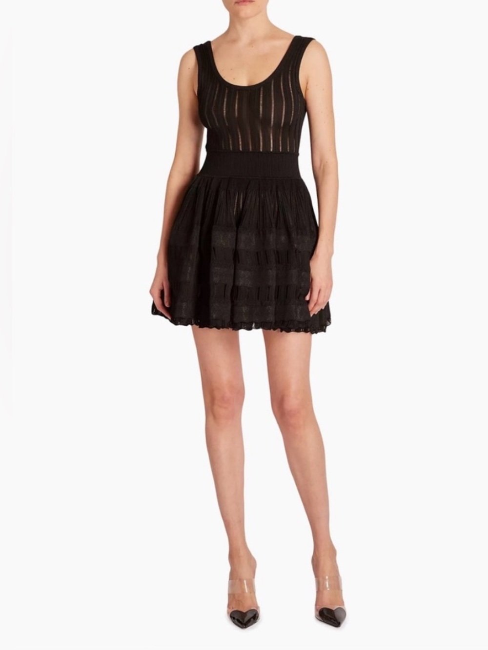 Alaïa Stretch-Knit Skater Minidress Black Fr36 - Picture 2 of 7